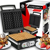 Gofrownice - Gofrownica Electo gofrownica 2000w xxl 2 gofry z regulacją temperatury puszyste gofry solidna - miniaturka - grafika 1