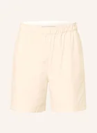 Spodenki damskie - Adidas Originals Szorty Essentials Seersucker Regular Fit beige - miniaturka - grafika 1