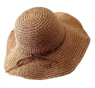 Kapelusz słomiany damski plażowy czapka elegancki na lato - Czapki damskie - miniaturka - grafika 1