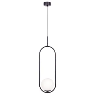 Wisząca lampa elipsa z białym kloszem T5-Z53 - Lampy sufitowe - miniaturka - grafika 1