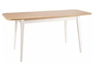 Stoły - Stół rozkładany GUSTO 120(160)x68 dąb wotan/biały - miniaturka - grafika 1