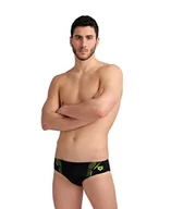 Kąpielówki męskie - Swim Briefs Graphic Black/Soft Green Slip, 85 dla mężczyzn, Czarny miękki, XXL - miniaturka - grafika 1