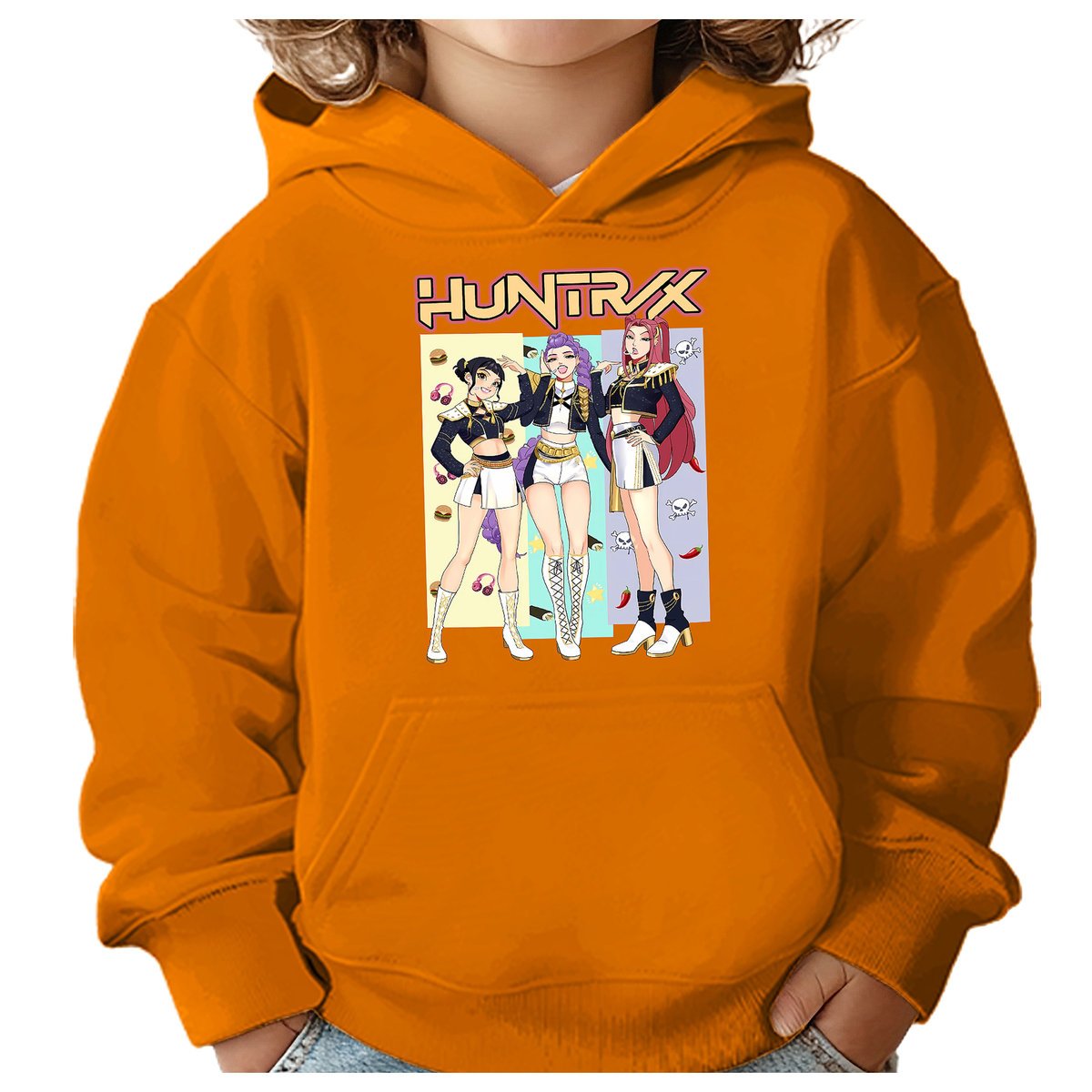 BLUZA DZIECIĘCA KPOP DEMON HUNTERS HUNTRIX 110-116 Z KAPTUREM BAWEŁNIANA