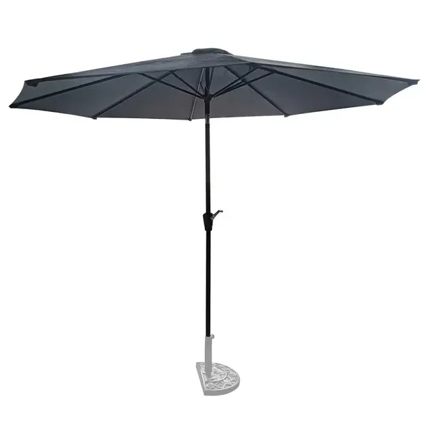Parasol Ogrodowy Duży Solidny Składany 3 M Z Korbką Regulacja Xl Szary