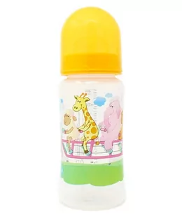 Poupy Poupy, Butelka do karmienia z szeroką szyjką, 0m+, Żółta, 300 ml - Butelki dla niemowląt - miniaturka - grafika 1