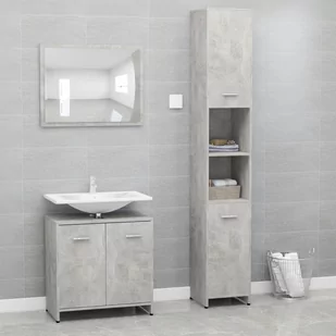 vidaXL vidaXL 3-częściowy zestaw mebli łazienkowych, szarość betonu, płyta 8720286166215 - Meble łazienkowe - miniaturka - grafika 1