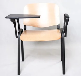 Fotel biurowy, krzesło biurowe Krzesło szkoleniowe ISO wood z pulpitem i podłokietnikami, sklejka buk - Fotele i krzesła biurowe - miniaturka - grafika 1