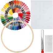 Pasmanteria - Zestaw do haftowania wyszywania haftu mulina kanwa igły tamborki - miniaturka - grafika 1