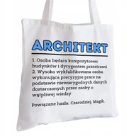 Torby i wózki na zakupy - Torba Bawełniana biała dla Architekta Na Prezent ekologiczna Trwały Nadruk - miniaturka - grafika 1