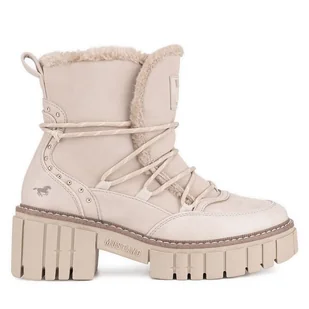 Botki Mustang 1447-601 Beżowy - Botki damskie - miniaturka - grafika 1