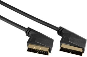 Hama Scart - Scart, 3m, 3 m, SCART 21-pin, SCART 21-pin, Guld, Sort, Male connector / Male connector 122144