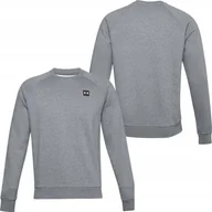 Bluzy męskie - Under Armour Bluza sportowa męska Under Armour Rival Fleece Crew szara 1357096 012 2XL - 66069-1137 - miniaturka - grafika 1