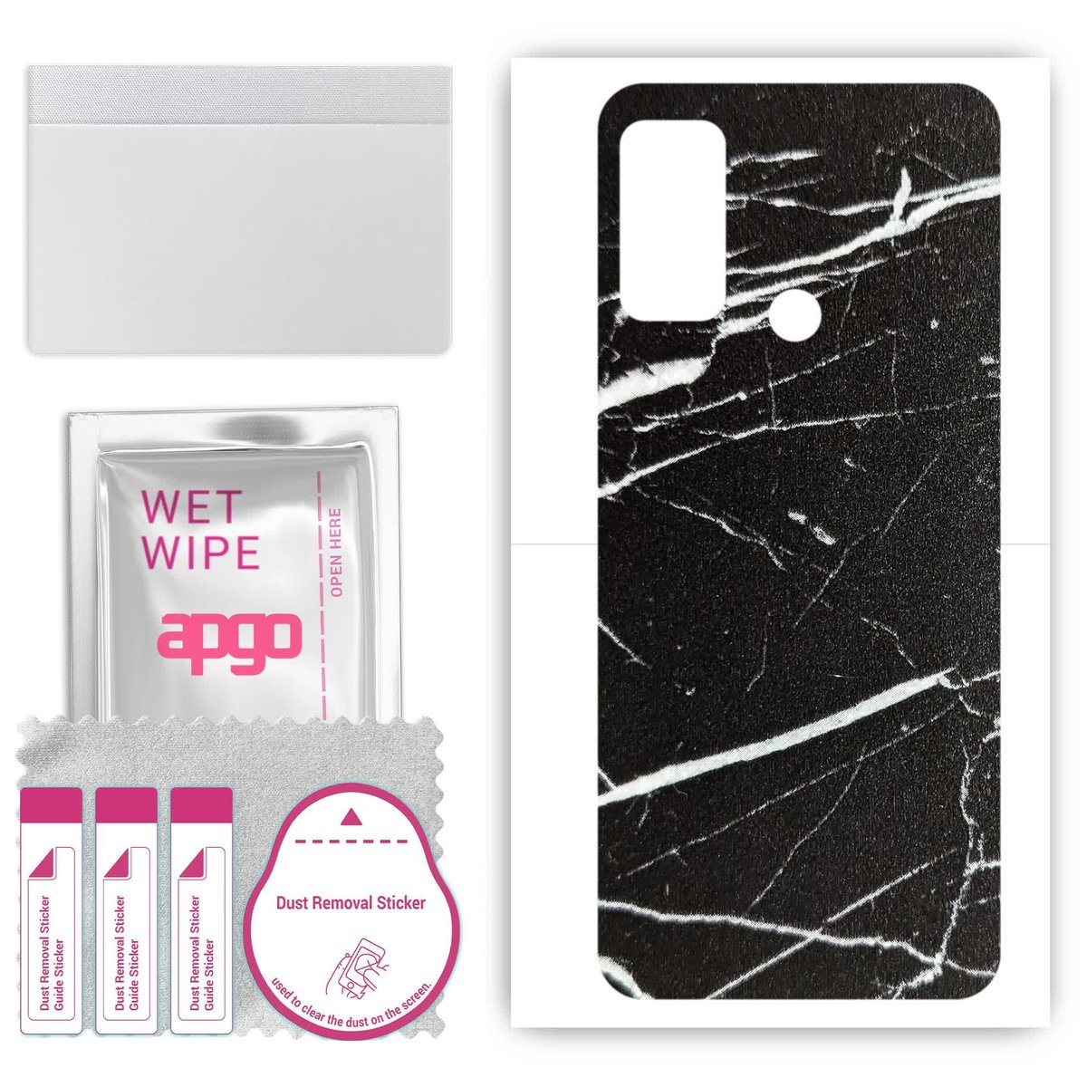 Folia naklejka skórka strukturalna na TYŁ do Wiko Power U10 - Marmur Ciemny - apgo SKINS