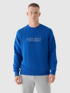 Bluzy sportowe męskie - Męska bluza dresowa nierozpinana bez kaptura 4FWAW24TSWSM1255 - niebieska - miniaturka - grafika 1