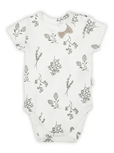 Niemowlęce body z krótkim rękawem rośliny kremowe Nicol,r.80 - Body dla niemowląt - miniaturka - grafika 1