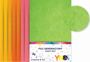 NOSTER Filc dekoracyjny Fluo YNJ 8 kolorów - Pozostałe akcesoria dla plastyków - miniaturka - grafika 1