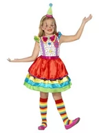 Stroje karnawałowe - SMIFFYS dla dzieci kostium Deluxe klaun dziewczynka, sukienka i kapelusz, 45250, s, wielokolorowa 45250S - miniaturka - grafika 1