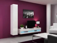 Meblościanki - Cama Meble Zestaw VIGO NEW 9 biały/biały połysk - miniaturka - grafika 1