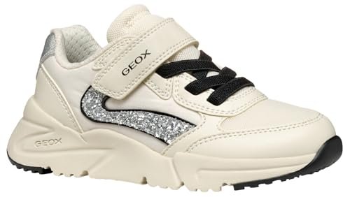 Geox J LOFTUS Girl A, Kapcie, Lt Ivory/Silver, 36 EU, srebrny, 36 EU