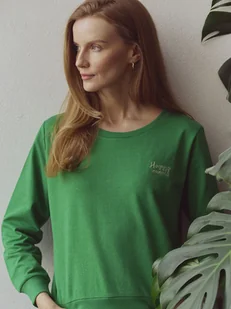 Zielona bluza damska z napisem - Bluzy damskie - miniaturka - grafika 1