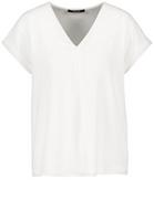 Bluzki damskie - TAIFUN Bluzka z szyfonową warstwą Biały 42/M - miniaturka - grafika 1