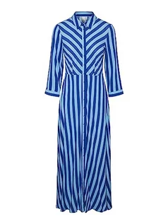 Sukienki - YAS Sukienka damska YASSAVANNA, Surf The Web/Stripes:alaskan Blue, XL - grafika 1