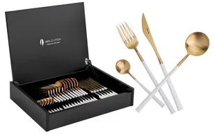 Sztućce Neo White Gold 6/24 Belo Inox - Zestawy sztućców - miniaturka - grafika 1