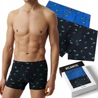 Majtki męskie - Bokserki męskie 2-PAK dopasowane szorty w żaby ATLANTIC 2MHH-006 - XXL - miniaturka - grafika 1