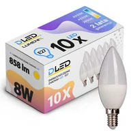Żarówki LED - 10x Żarówka LED E14 858lm 8W świeczka CCD CIEPŁA - miniaturka - grafika 1