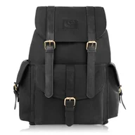 Plecaki - Plecak vintage PAOLO PERUZZI SI-05-BL czarny - miniaturka - grafika 1