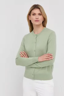 Swetry damskie - Boss kardigan wełniany damski kolor zielony lekki - - grafika 1