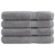 Ręczniki - vidaXL Ręczniki premium, 4 szt., szare, 100x200 cm, bawełna 100% - miniaturka - grafika 1