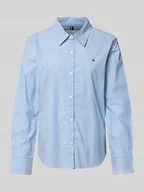 Koszule damskie - Bluzka koszulowa o kroju regular fit z mieszanki bawełny - miniaturka - grafika 1