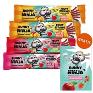 Przekąski dla dzieci - Zestaw Bunny Ninja Fruit Straws, przekąska owocowa, 4 x 16 g + kolorowanka gratis - miniaturka - grafika 1