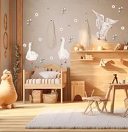 Naklejki na ścianę - Gąski, stokrotki - Naklejka na ścianę dla dzieci DK038 - miniaturka - grafika 1