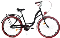 Rowery - Rower Dallas City 28" 1spd - czarny z czerwonym - miniaturka - grafika 1