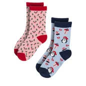 Skarpetki dla dzieci - Zestaw 2 par wysokich skarpet dziecięcych Nelli Blu 7KB-006-AW23 (2-pack) Czerwony - miniaturka - grafika 1