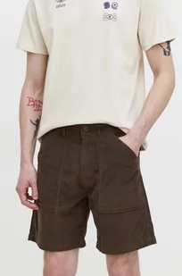 Quiksilver szorty sztruksowe kolor brązowy - Spodenki męskie - miniaturka - grafika 1
