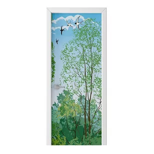 Naklejka na drzwi HOMEPRINT Krajobraz z drzewami 75x205 cm - Naklejki na ścianę - miniaturka - grafika 1