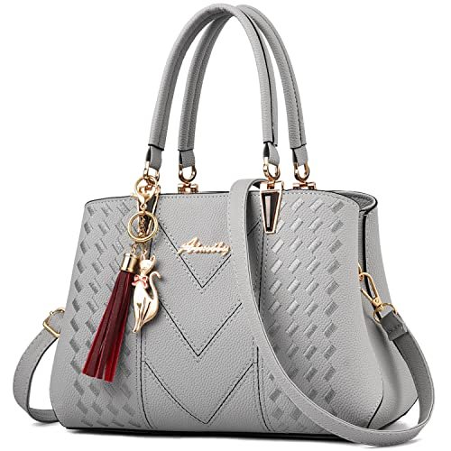 ALARION Damskie torebki i torebki torba na ramię damska designerska torba listonoszka torba na ramię, szary, M, Użytkowy