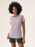 Piżamy damskie - Piżama damska Naturaleza Henderson lawendowy, grafitowy XL - miniaturka - grafika 1