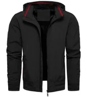 Kurtki męskie - Kurtka męska wiatrówka z stójką czarna Recea - miniaturka - grafika 1