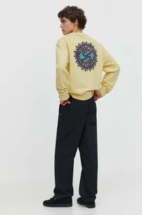 Quiksilver bluza bawełniana męska kolor żółty z nadrukiem - Bluzy męskie - miniaturka - grafika 1