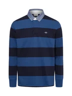 Koszulki męskie - Gant Męska koszulka polo Mężczyźni Bawełna niebieski w paski, S - miniaturka - grafika 1