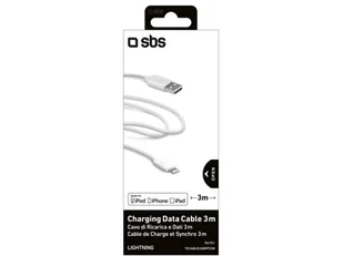 SBS Mobile Kabel USB 2.0 iPhone Lightning 3 metry biały TECABLEUSBIP53W - Kable USB - miniaturka - grafika 2