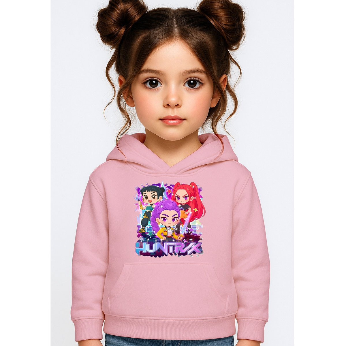 BLUZA DZIECIĘCA KPOP DEMON HUNTERS HUNTRIX 146-152 Z KAPTUREM BAWEŁNIANA