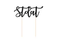 Ciasta i półprodukty do ciast - Topper na tort Sto Lat brokatowy czarny - 1 szt. - miniaturka - grafika 1