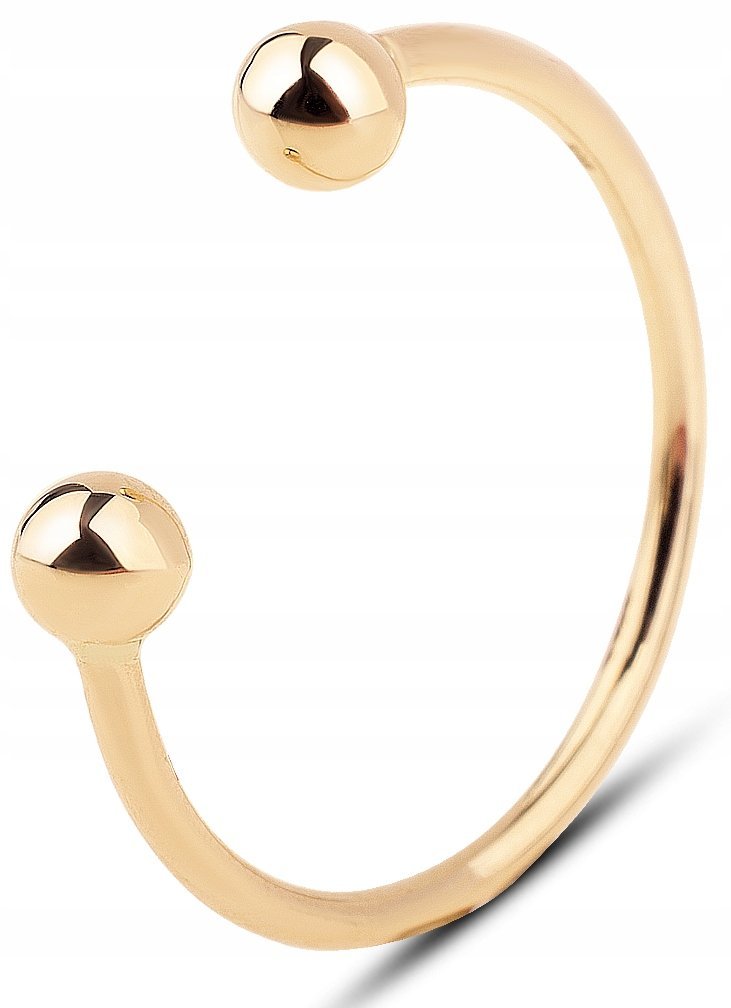 ZŁOTY DELIKATNY PIERŚCIONEK Z KULECZKAMI TORO 585