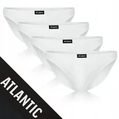 Majtki męskie - SLIPY MĘSKIE 4-pak mini miękkie bawełna pima białe dopasowane Atlantic *XL - miniaturka - grafika 1