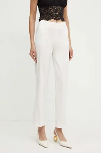 Morgan spodnie PKIKA.F damskie kolor biały proste high waist PKIKA.F - Spodnie damskie - miniaturka - grafika 1